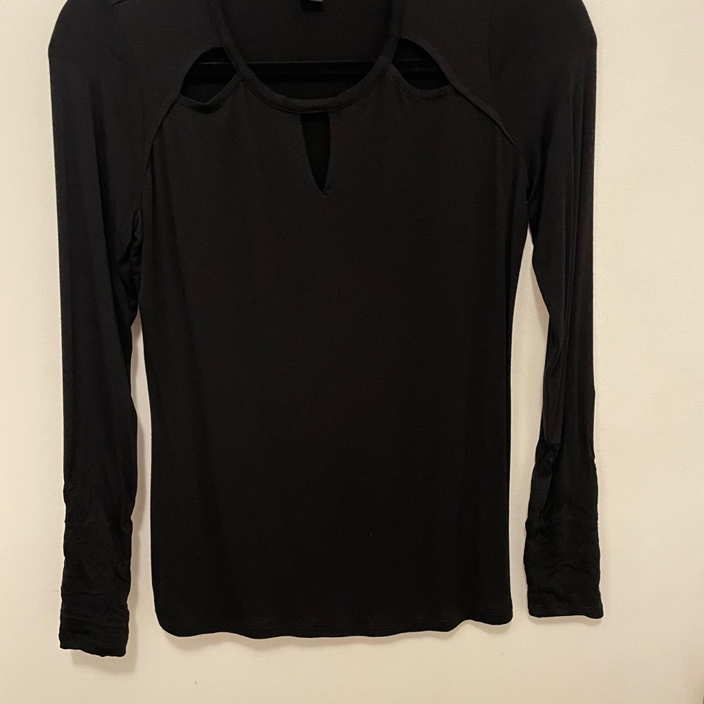 Thalia Sodi Black Long Sleeve Top